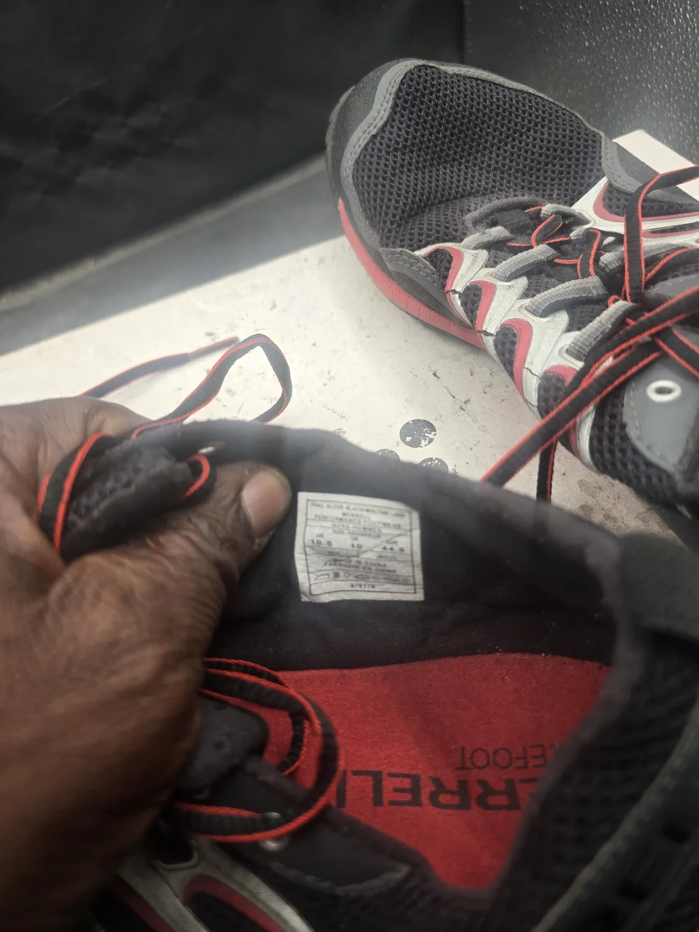 Merrell Men's Black and Red Athletic Shoes
